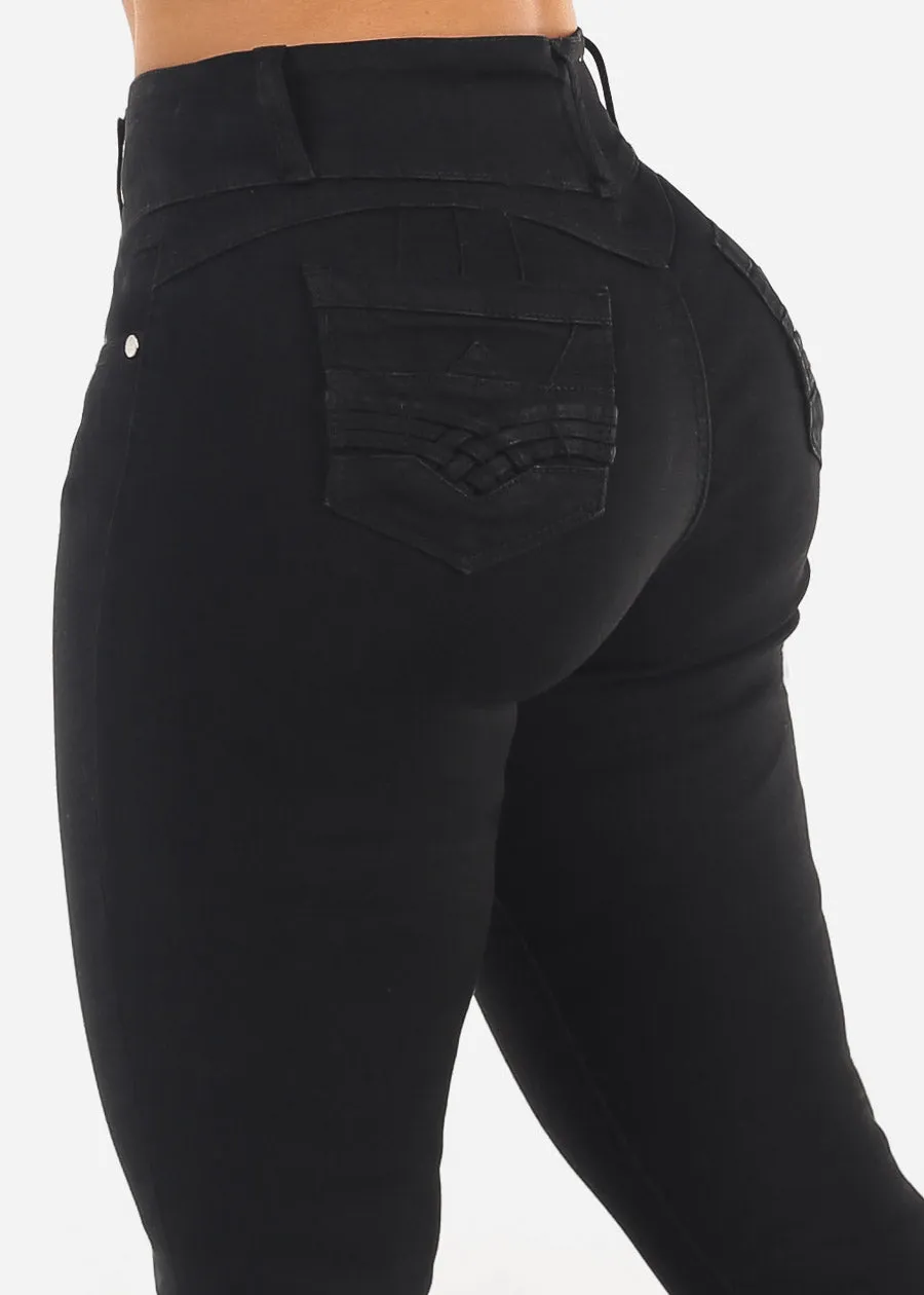 Butt Lift High Waisted Black Skinny Jeans sold by Moda