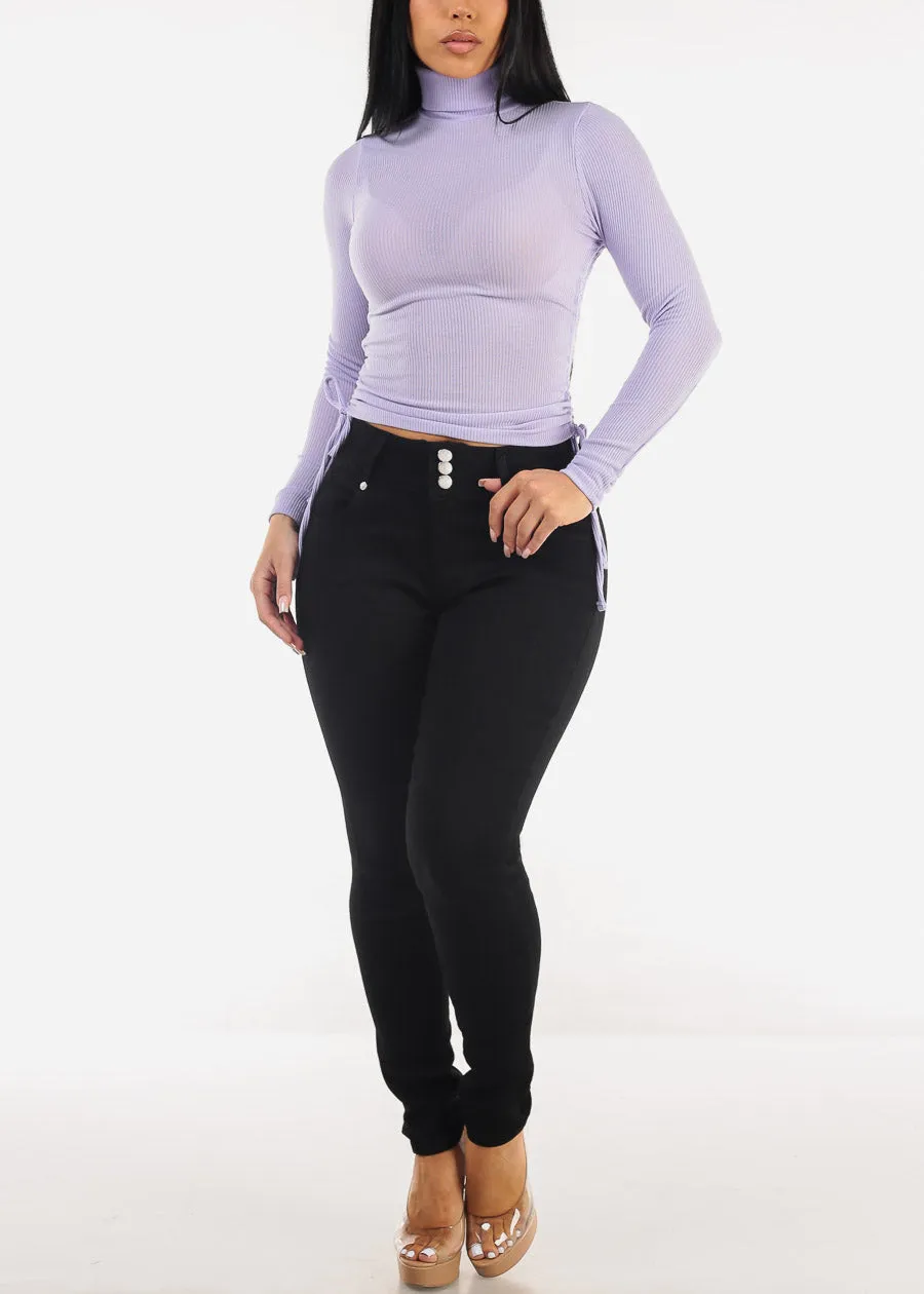 Butt Lift High Waisted Black Skinny Jeans sold by Moda product image thumbnail 2