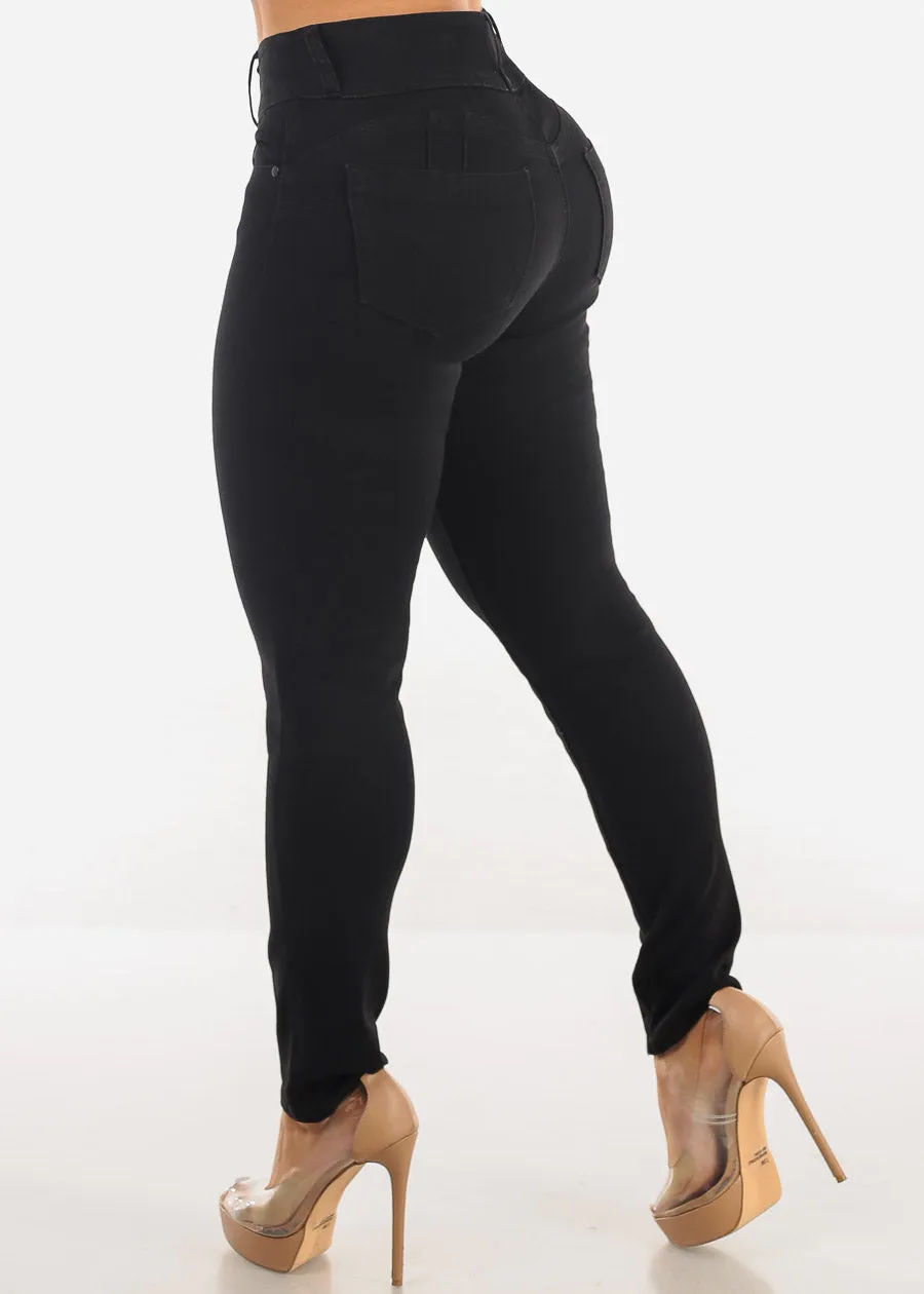Black Butt Lifting Mid Rise Skinny Jeans sold by Moda product image thumbnail 5