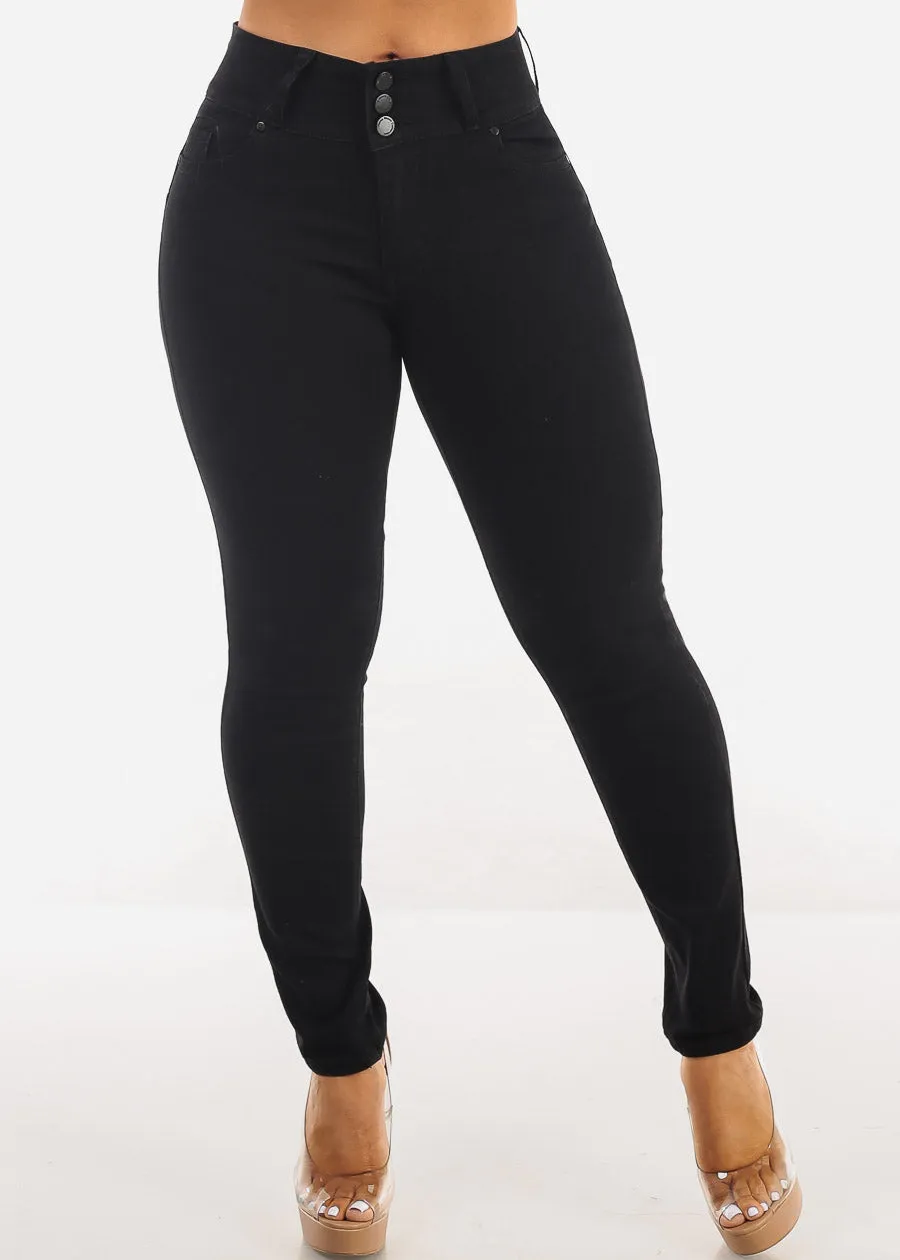 Black Butt Lifting Mid Rise Skinny Jeans sold by Moda product image thumbnail 3