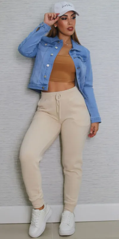 Denim Fleece Jogger Trio sold by Moda