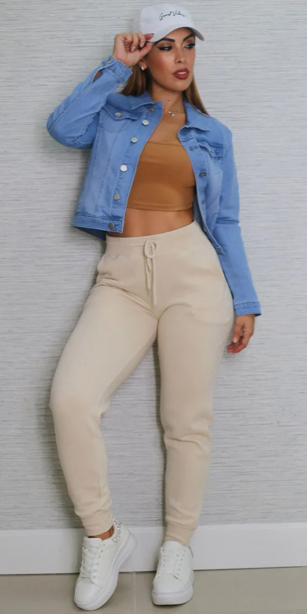 Denim Fleece Jogger Trio sold by Moda