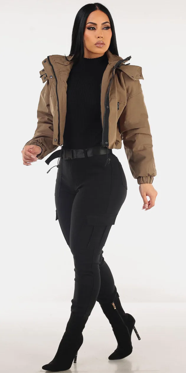 Olive Knit Cargo Jogger Trio sold by Moda