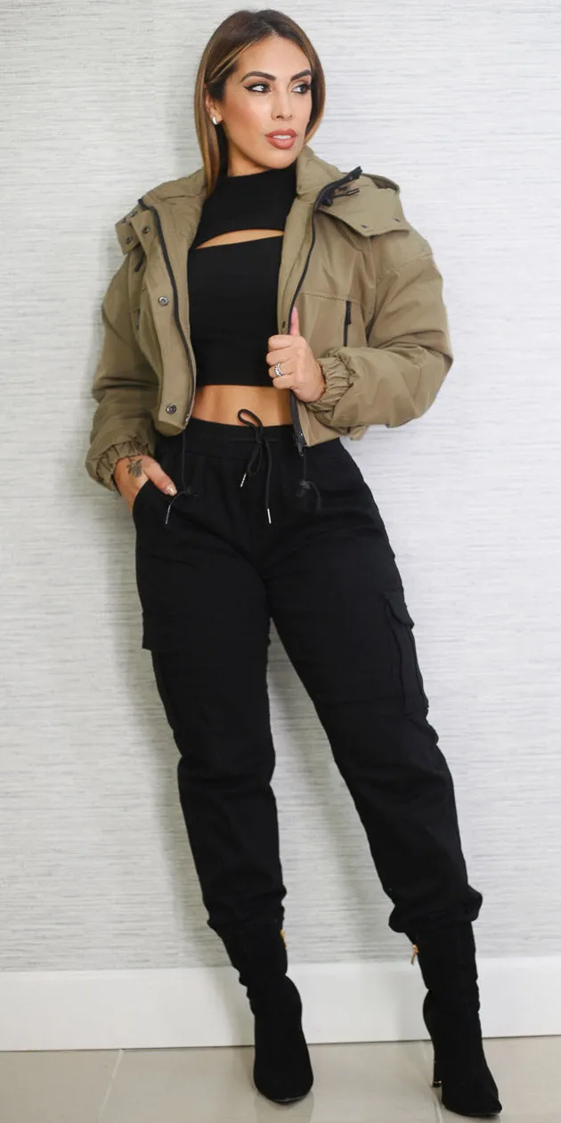 Puffer Black Cargo Jogger Trio sold by Moda