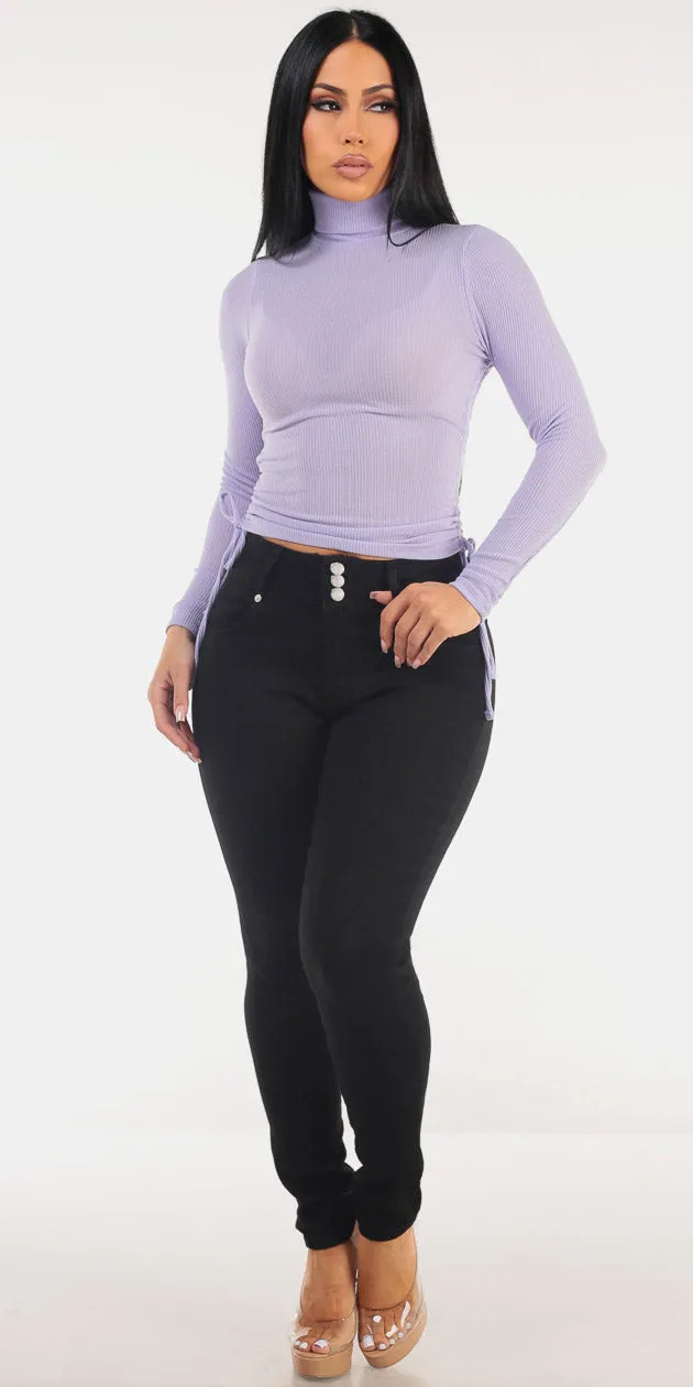 Turtleneck Butt Lift Denim Set sold by Moda