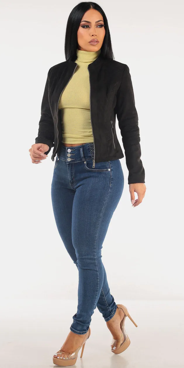 Suede Butt Lift Skinnies Trio sold by Moda