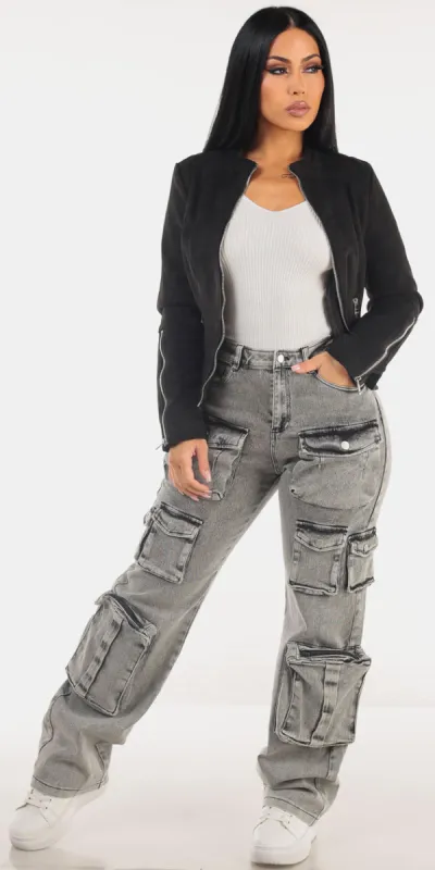 Suede Cargo Denim Trio sold by Moda