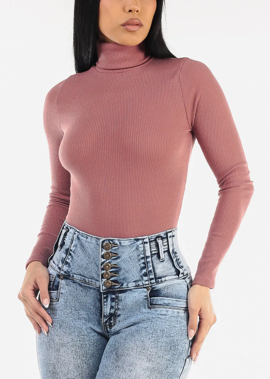 Turtleneck Long Sleeve Sweater Bodysuit Mauve sold by Moda product image thumbnail 5