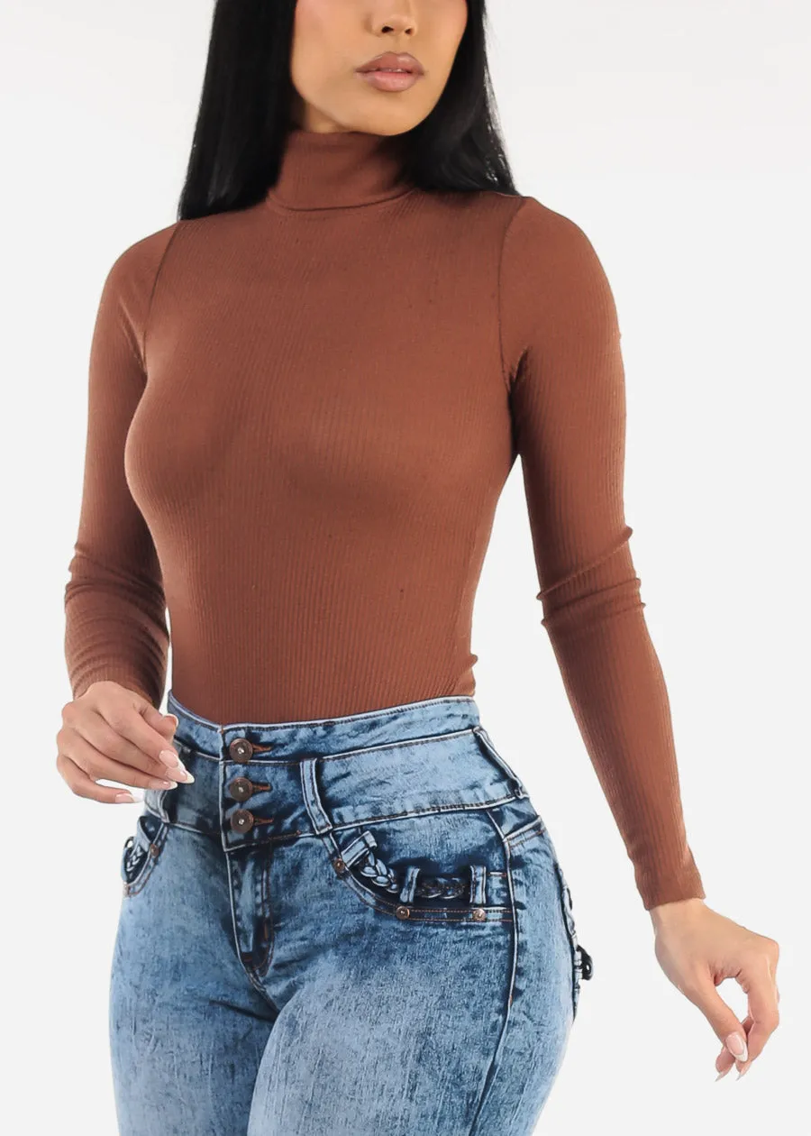 Turtleneck Long Sleeve Sweater Bodysuit Brown sold by Moda product image thumbnail 5