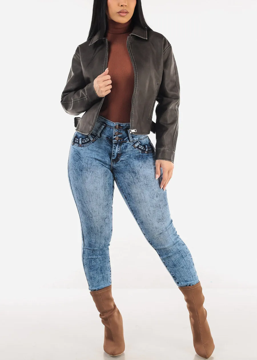 Turtleneck Long Sleeve Sweater Bodysuit Brown sold by Moda product image thumbnail 2