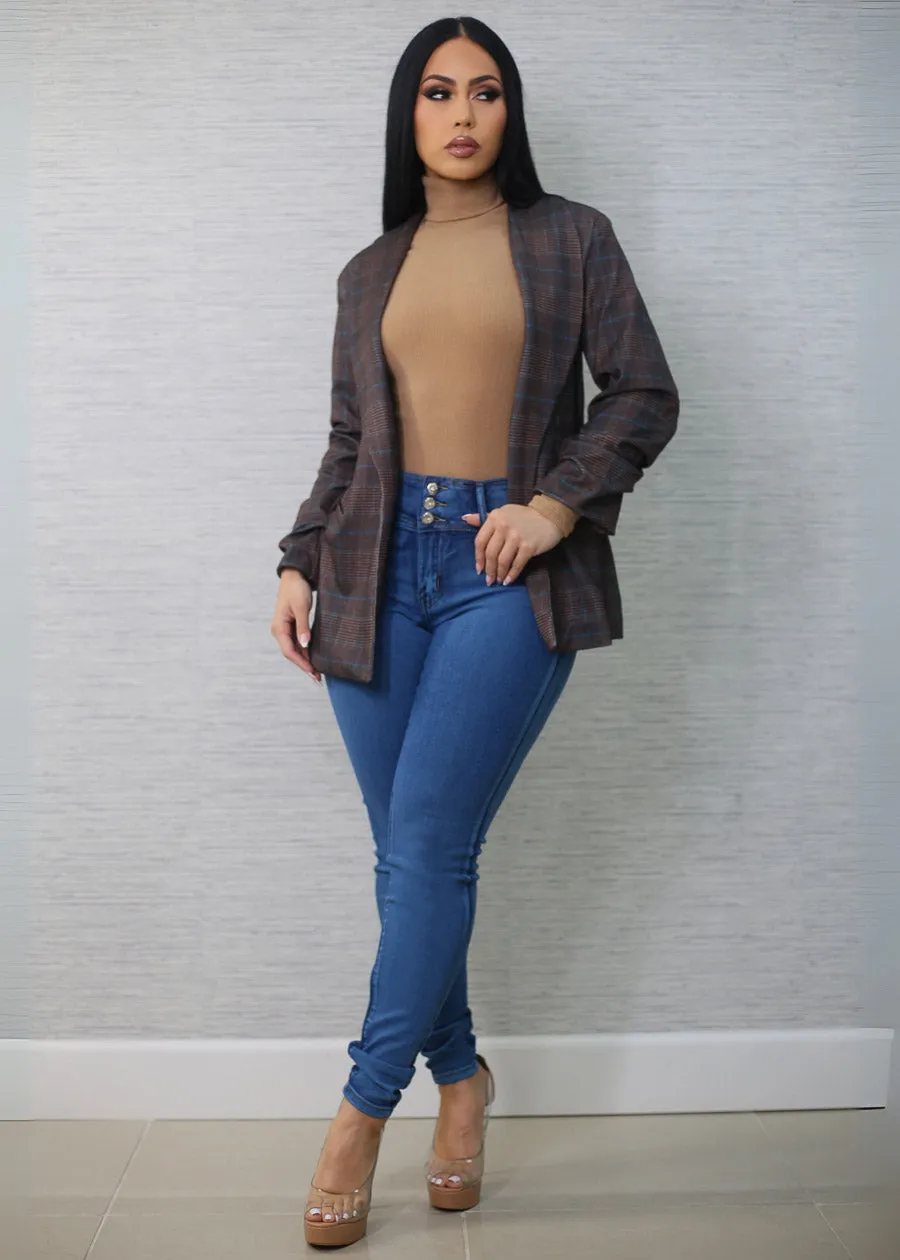 MX JEANS Butt Lift High Waist Blue Skinny Jeans sold by Moda product image thumbnail 2