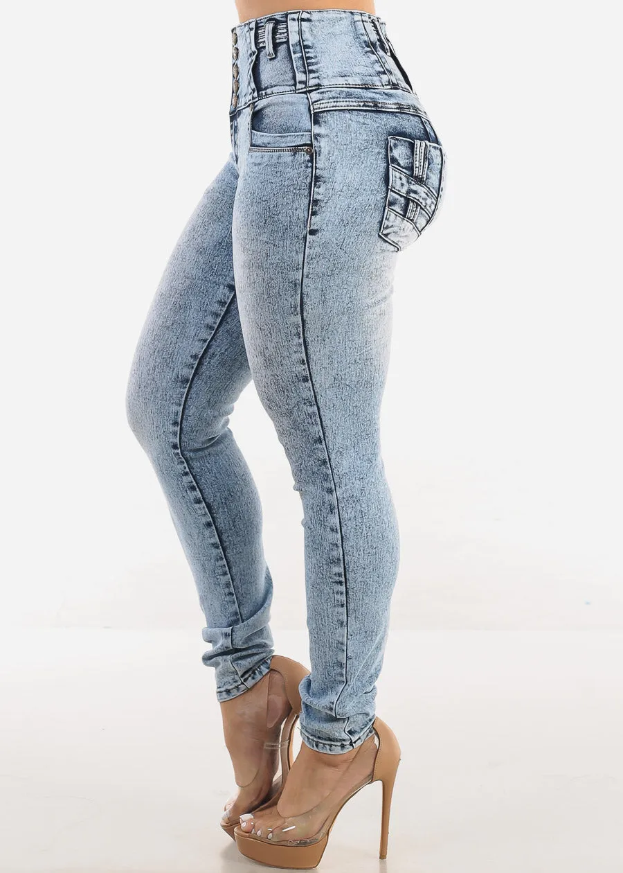 MX JEANS Butt Lift High Waist Acid Wash Skinny Jeans sold by Moda product image thumbnail 5