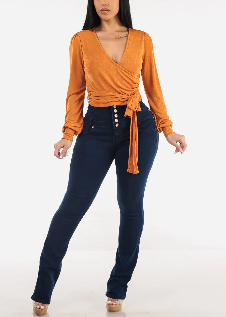 MX JEANS Butt Lift Thick Waist Dark Bootcut Jeans sold by Moda product image thumbnail 2