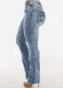 MX JEANS Butt Lift High Waist Acid Wash Bootcut Jeans sold by Moda