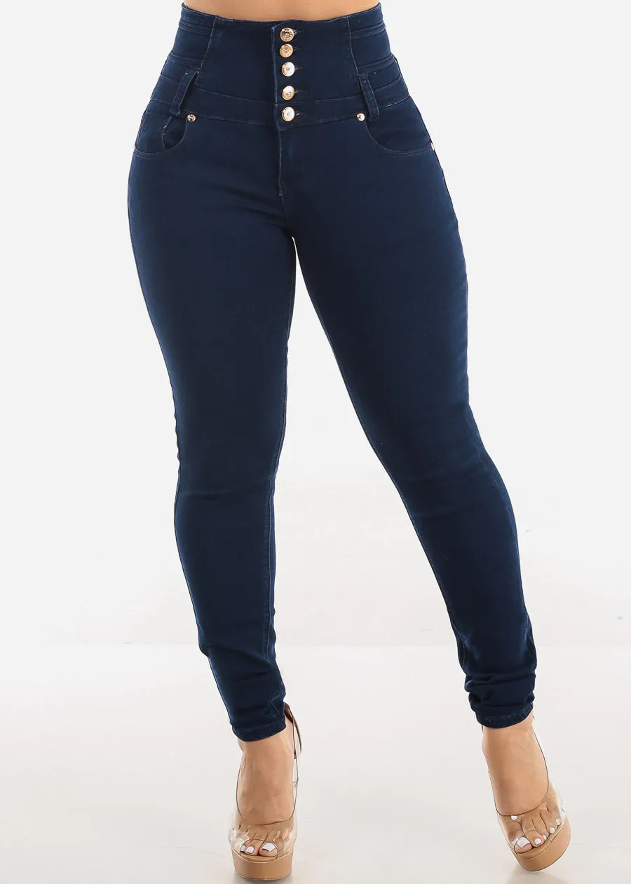 MX JEANS Butt Lift Thick Waist Dark Wash Skinny Jeans sold by Moda product image thumbnail 4