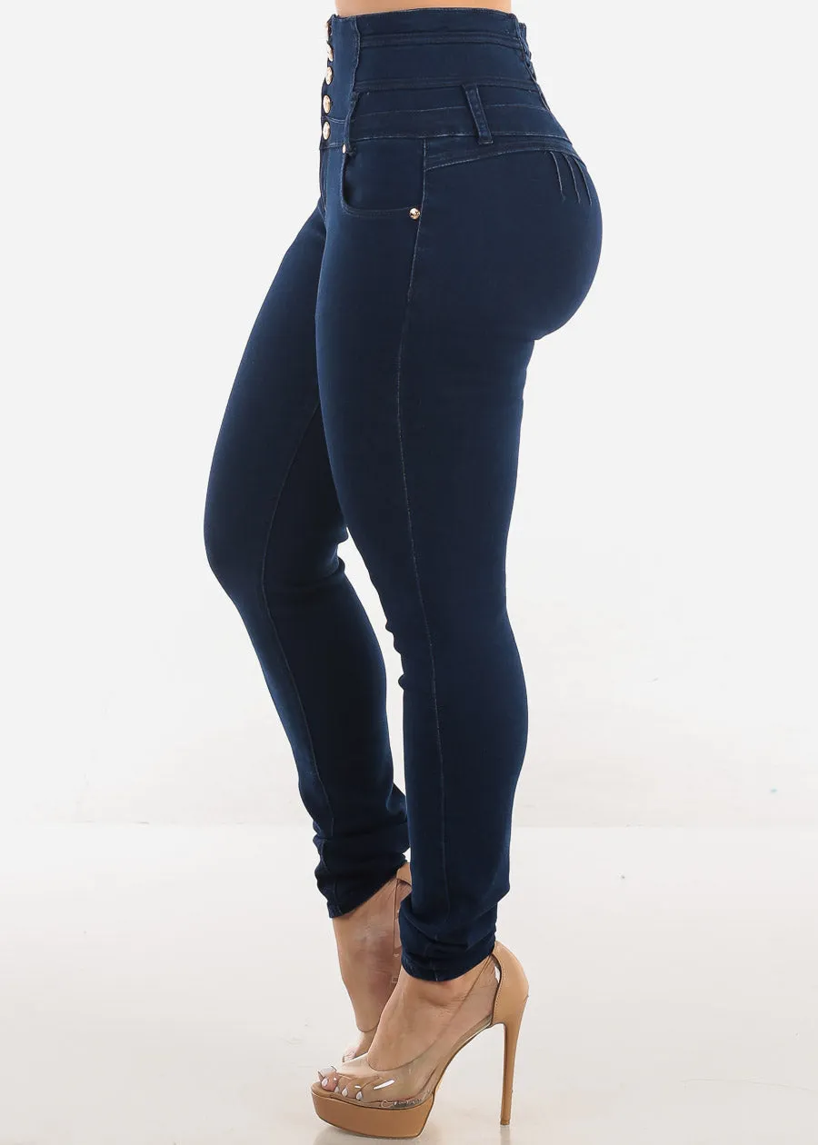 MX JEANS Butt Lift Thick Waist Dark Wash Skinny Jeans sold by Moda product image thumbnail 5