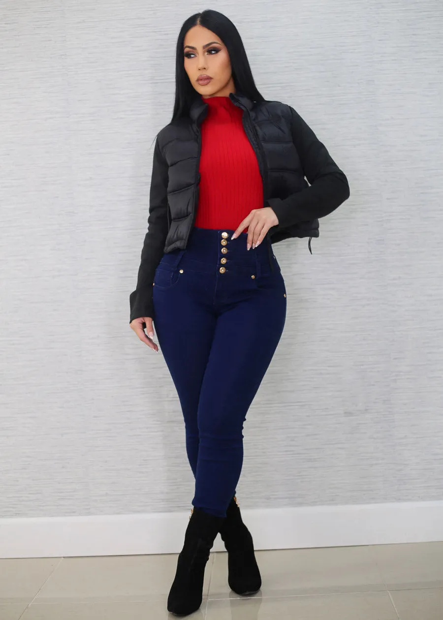 MX JEANS Butt Lift Thick Waist Dark Wash Skinny Jeans sold by Moda product image thumbnail 2