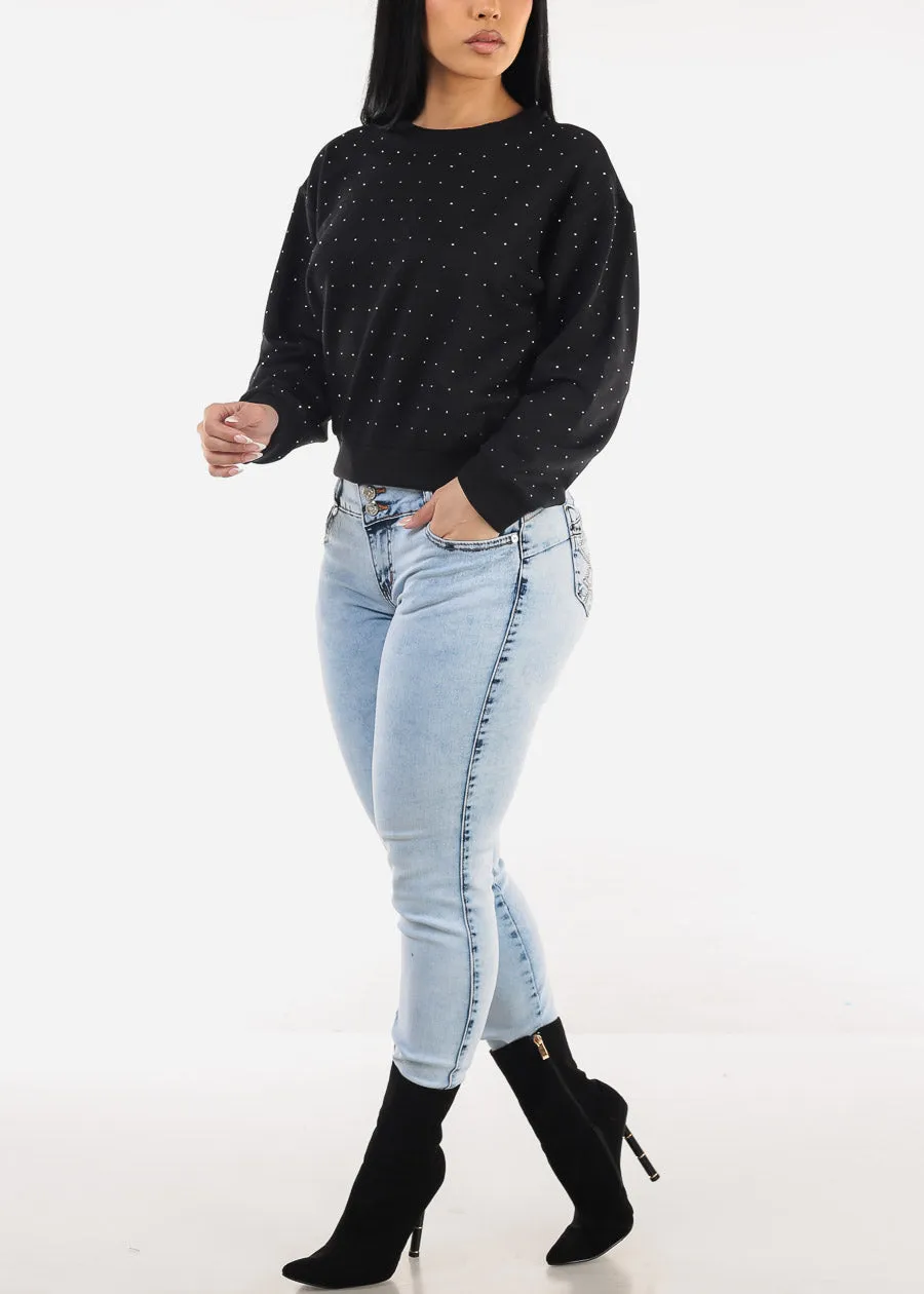 MX JEANS Butt Lift Mid Rise Light Acid Wash Skinny Jeans sold by Moda product image thumbnail 2