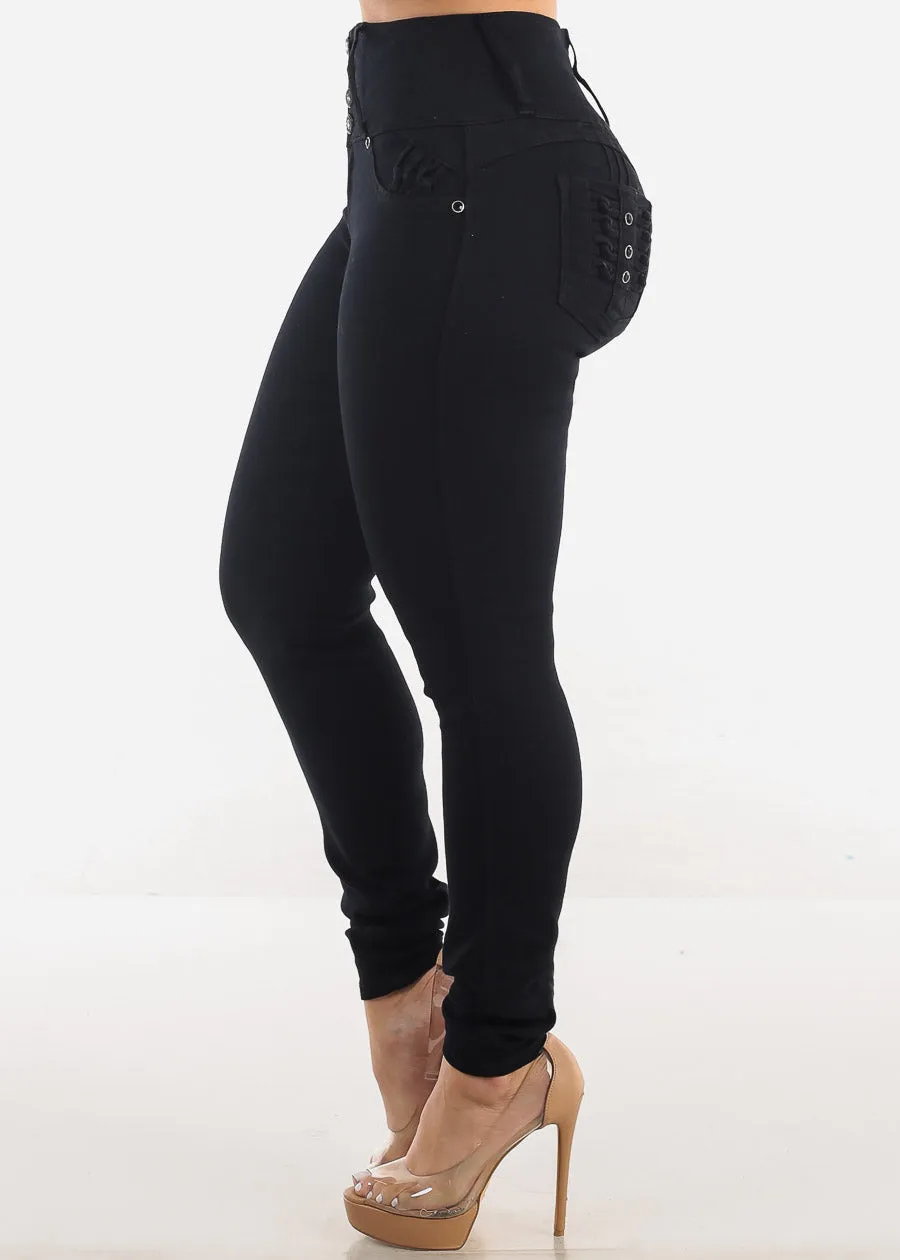 MX JEANS Butt Lift High Waist Black Skinny Jeans sold by Moda product image thumbnail 5