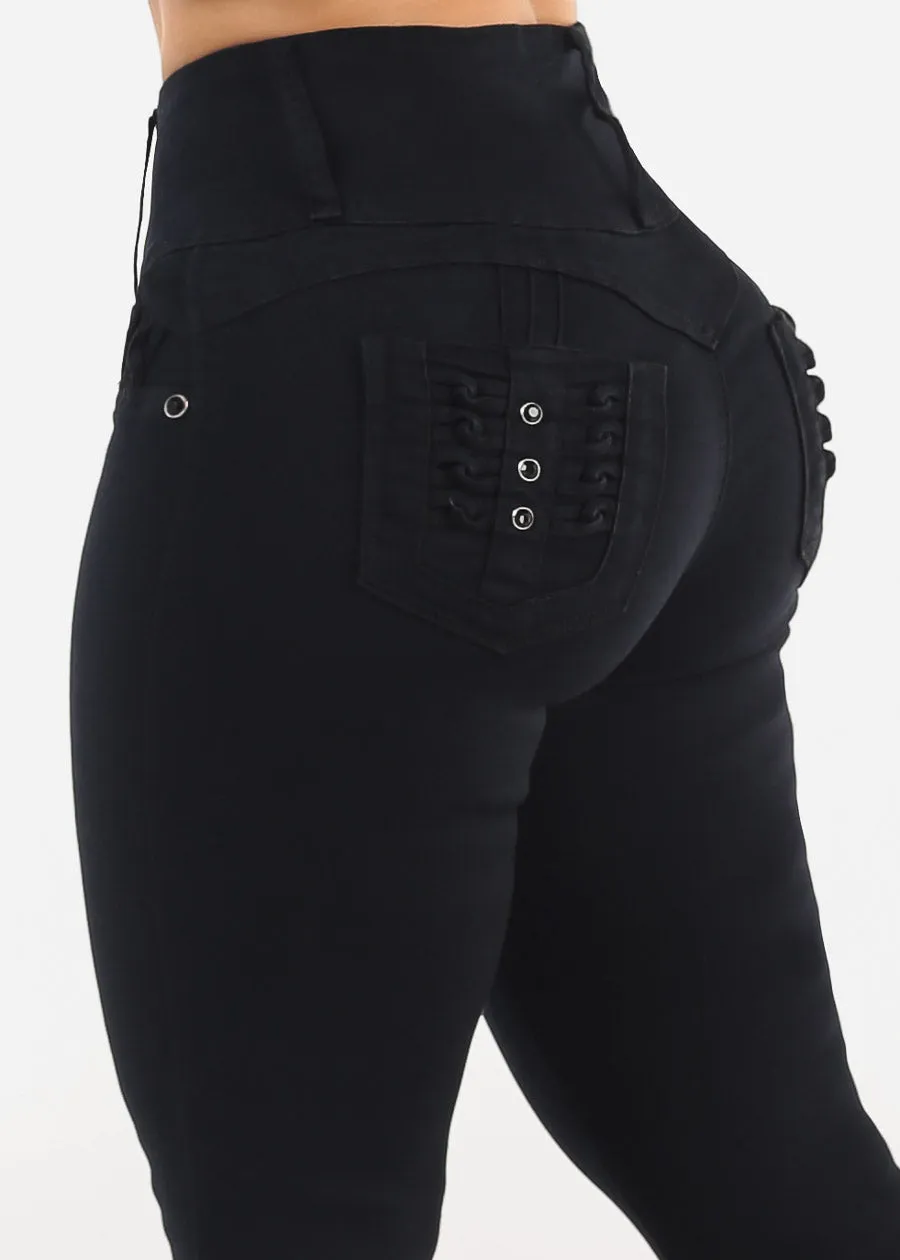 MX JEANS Butt Lift High Waist Black Skinny Jeans sold by Moda