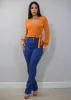 MX JEANS Butt Lift High Waist Bootcut Jeans Med Blue sold by Moda