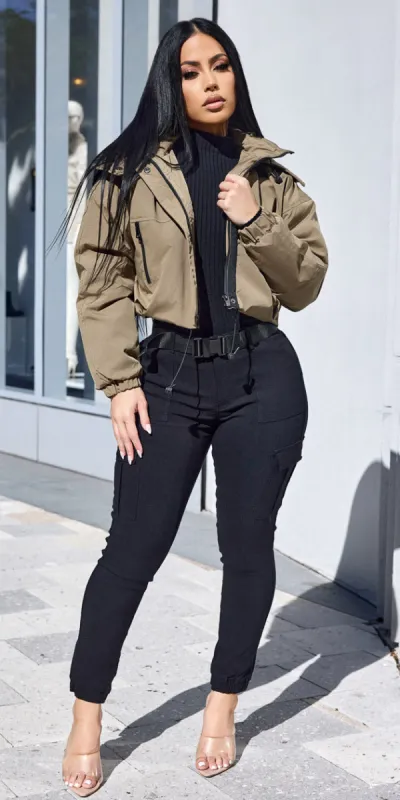 Puffer Black Cargo Joggers Trio sold by Moda