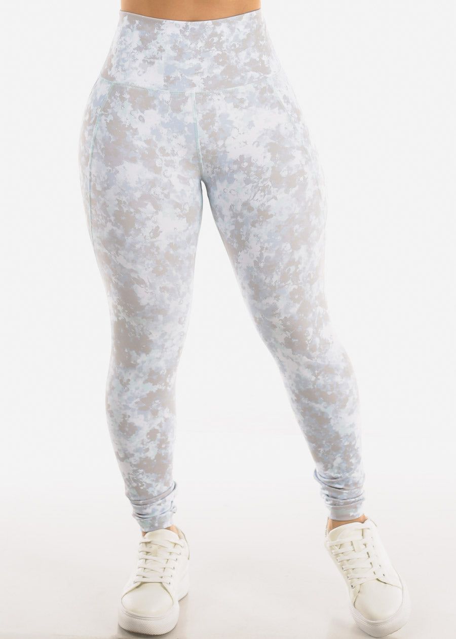 High Waisted Printed Activewear Leggings w Pockets sold by Moda