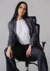 Quarter Sleeve Printed Formal Blazer Black sold by Moda