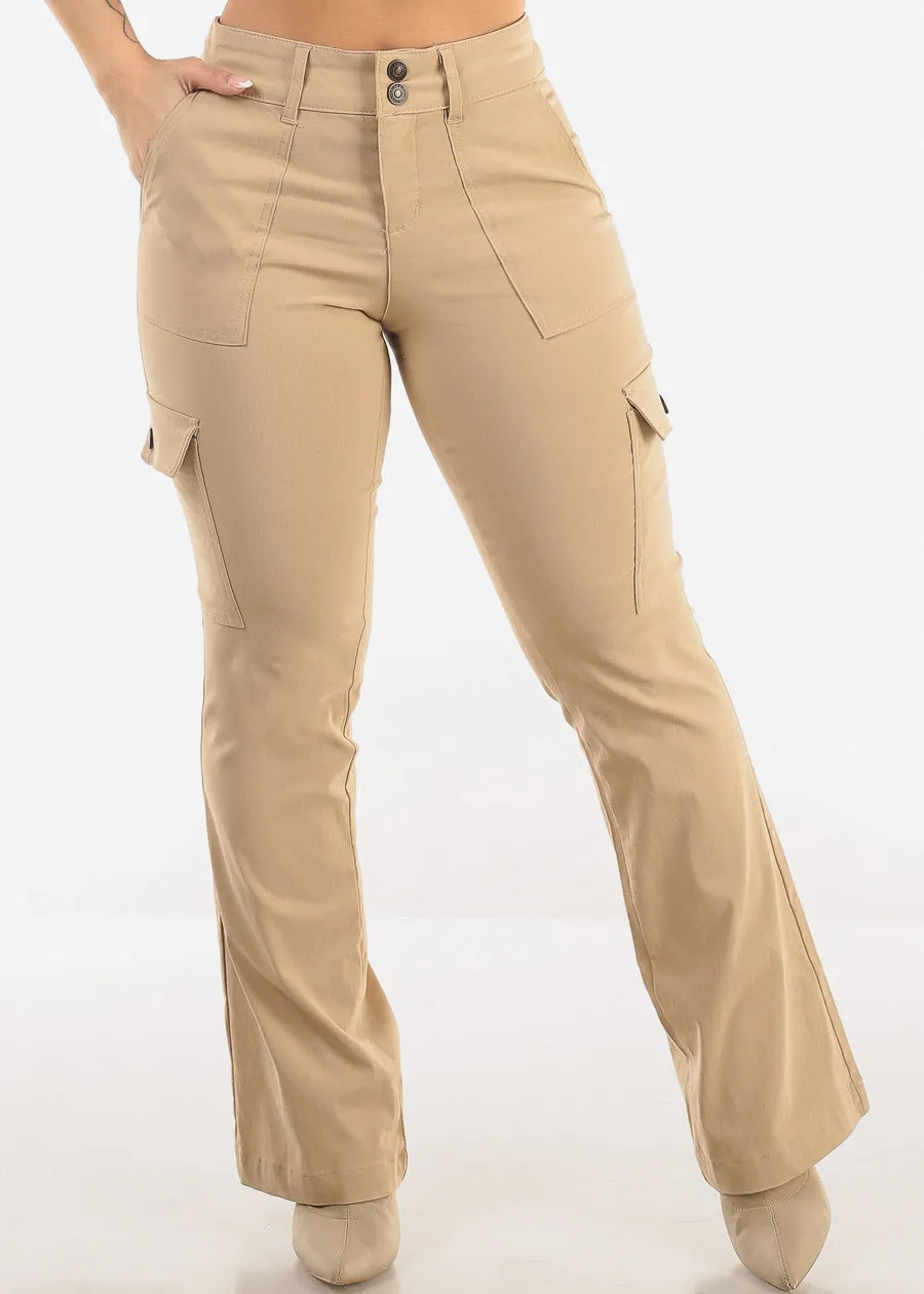 Butt Lift Hyper Stretch Bootcut Cargo Pants Khaki sold by Moda product image thumbnail 3
