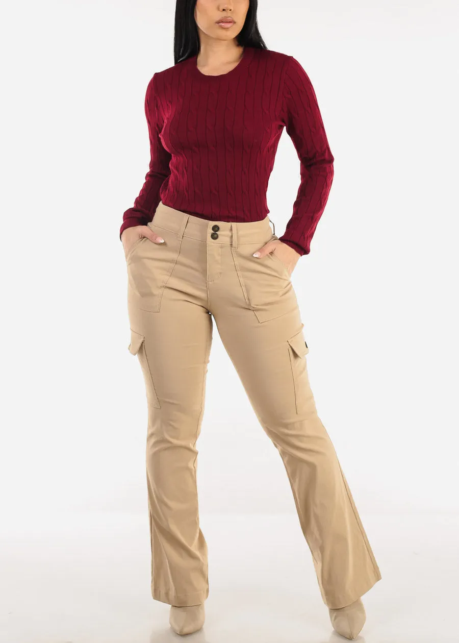 Butt Lift Hyper Stretch Bootcut Cargo Pants Khaki sold by Moda product image thumbnail 2