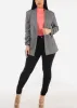 Quarter Sleeve Printed Formal Blazer B&W sold by Moda