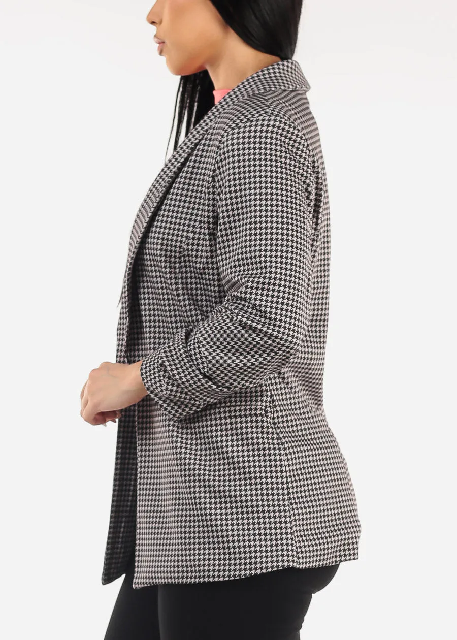 Quarter Sleeve Printed Formal Blazer B&W sold by Moda product image thumbnail 3