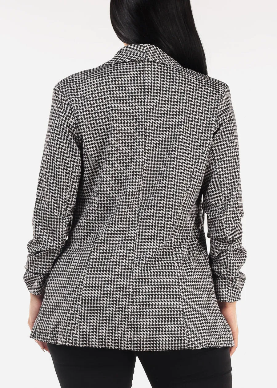 Quarter Sleeve Printed Formal Blazer B&W sold by Moda product image thumbnail 4