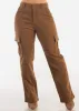 Butt Lift High Rise Straight Wide Leg Cargo Jeans Brown sold by Moda