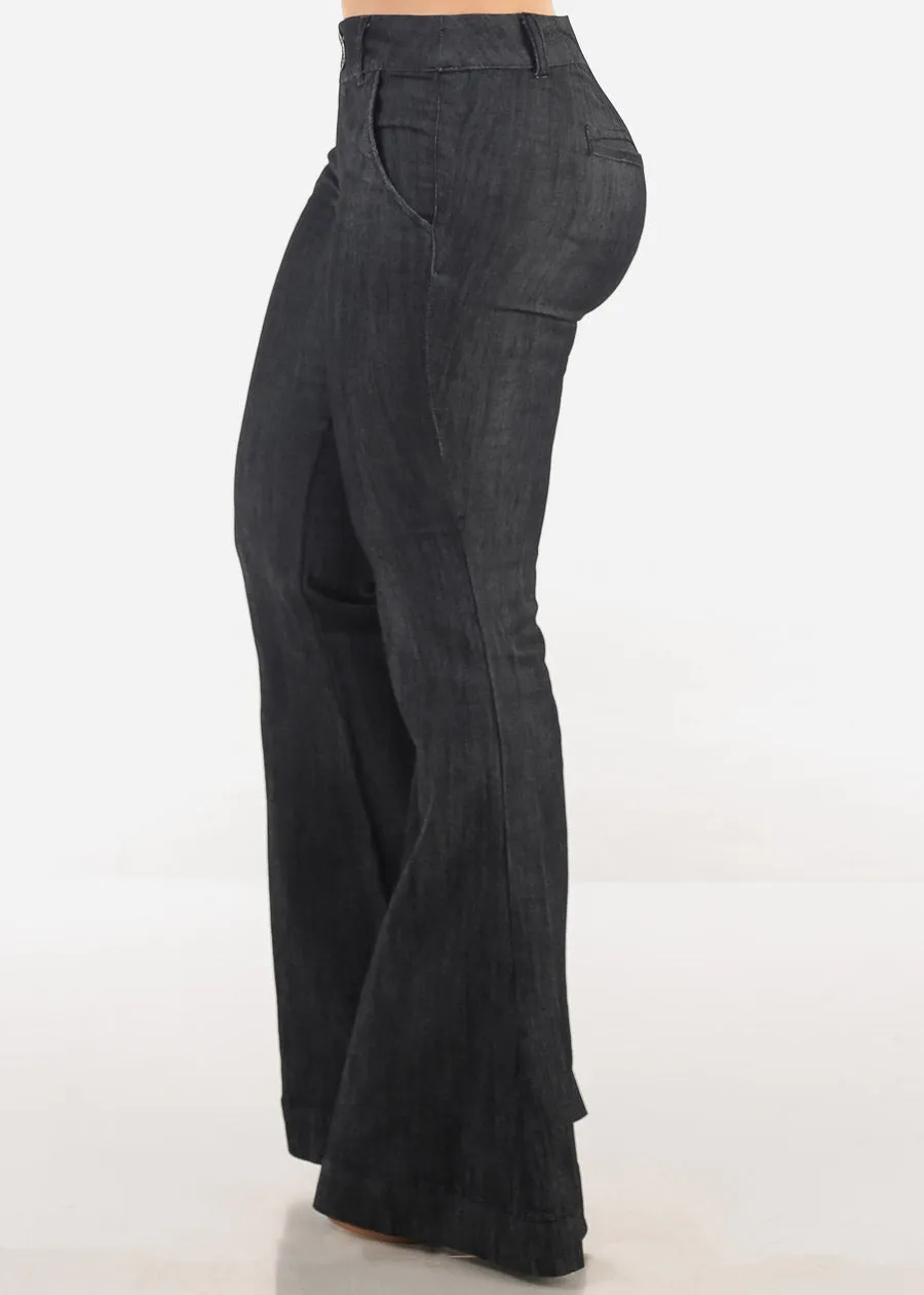 Black Low Rise Flared Bootcut Dressy Pants sold by Moda product image thumbnail 4