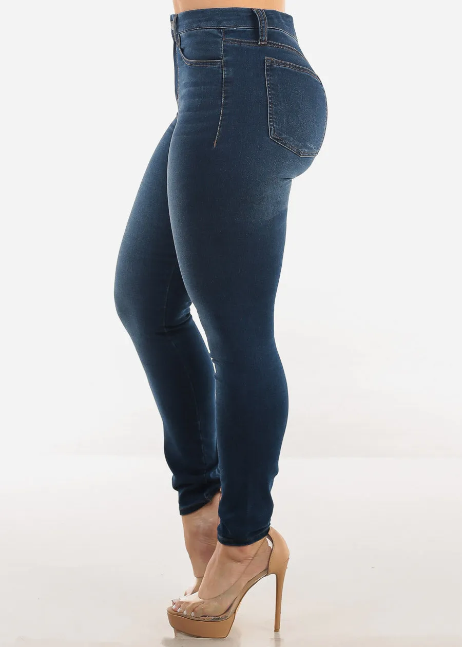 Super High Waist Stretchy Skinny Jeans Dark Wash sold by Moda product image thumbnail 3