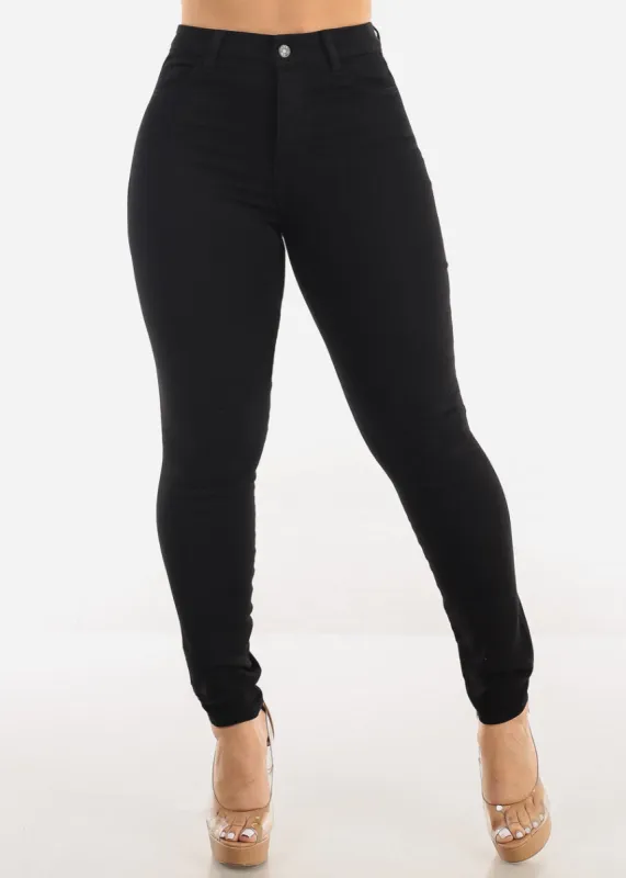 Super High Waist Black Stretchy Skinny Jeans sold by Moda