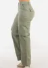 Super High Waist Straight Wide Leg Cargo Jeans Sage sold by Moda