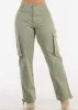 Super High Waist Straight Wide Leg Cargo Jeans Sage sold by Moda