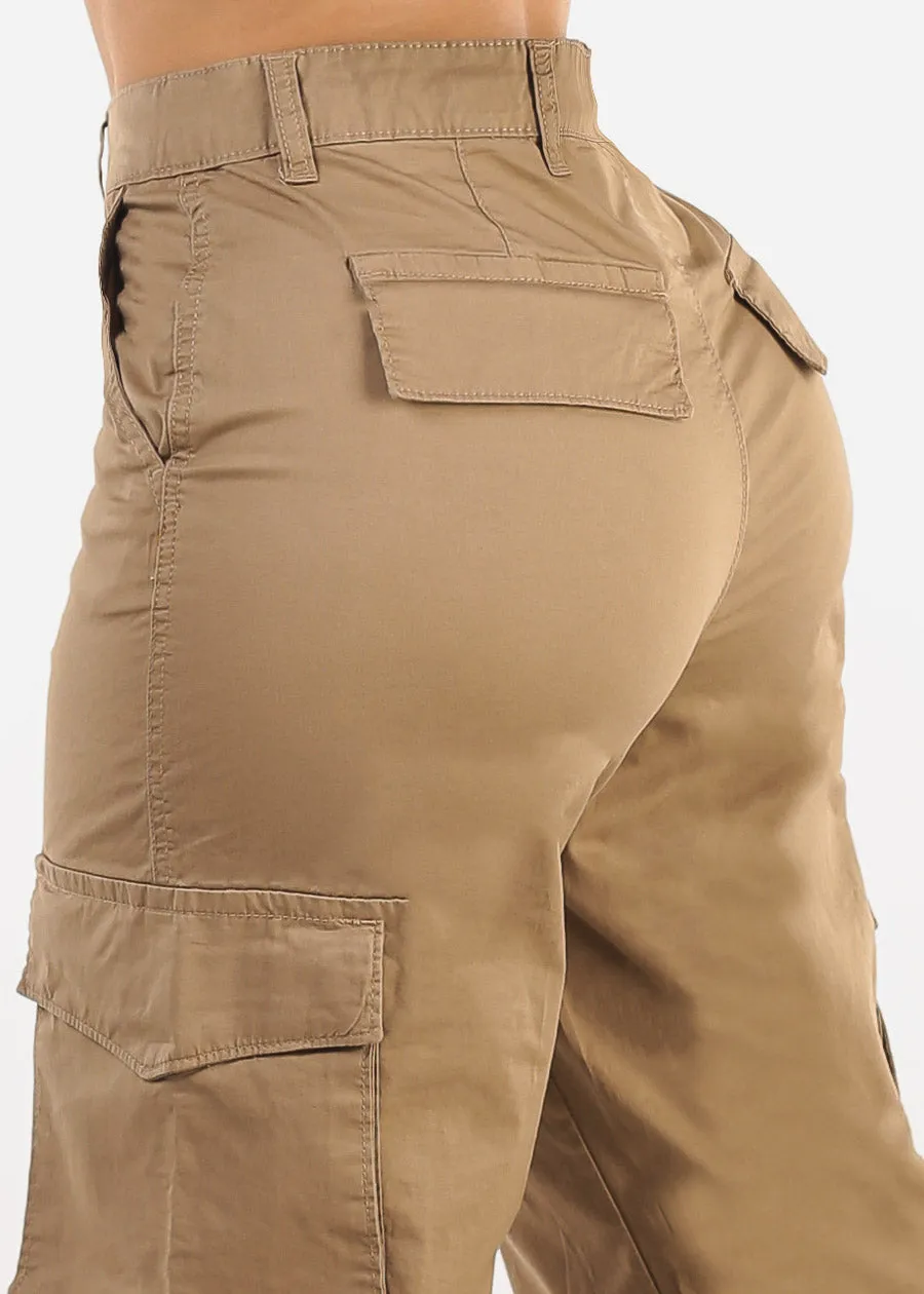 Butt Lift Super High Waist Wide Leg Cargo Pants Khaki sold by Moda product image thumbnail 5