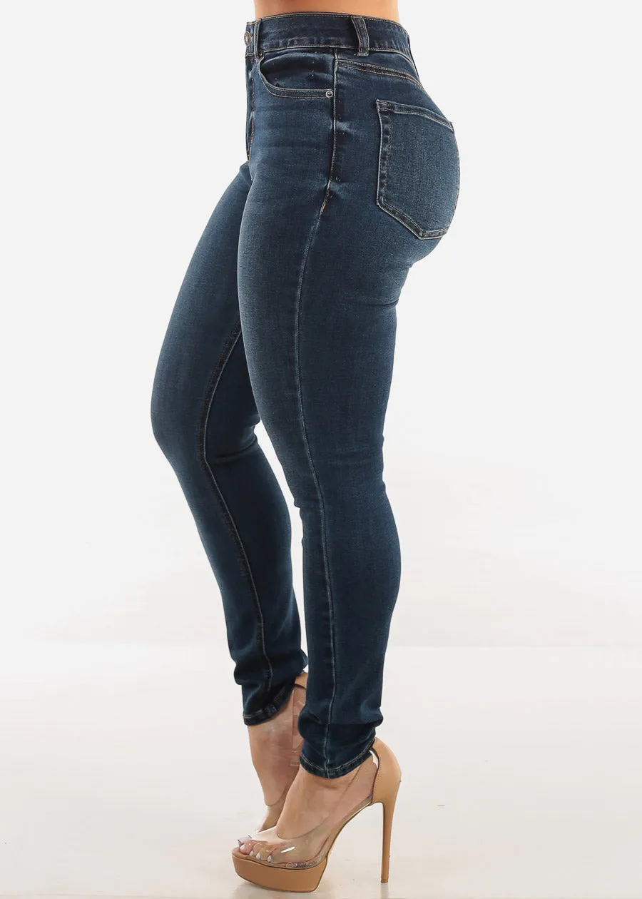 Super High Waist Stretch Skinny Jeans Dark Wash sold by Moda product image thumbnail 3