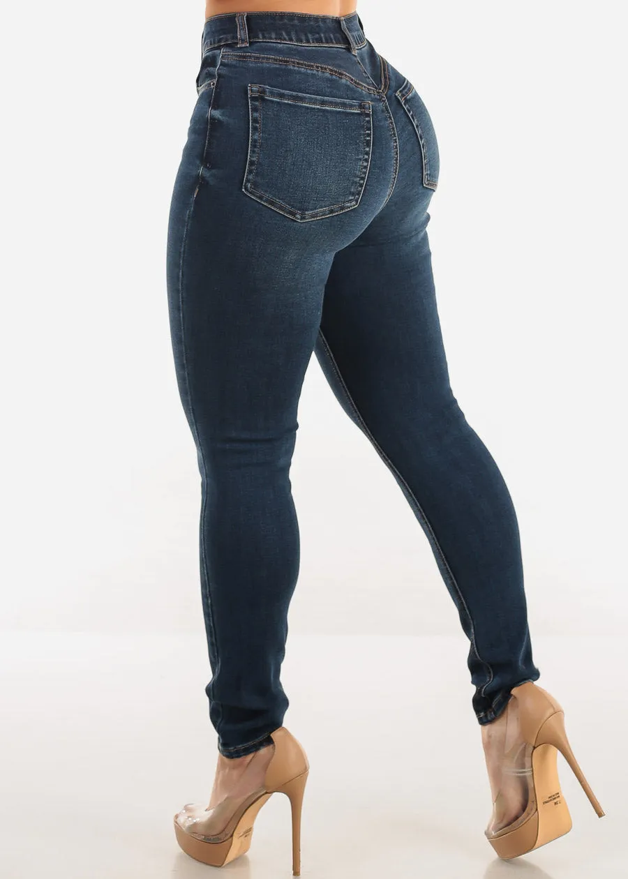 Super High Waist Stretch Skinny Jeans Dark Wash sold by Moda product image thumbnail 4
