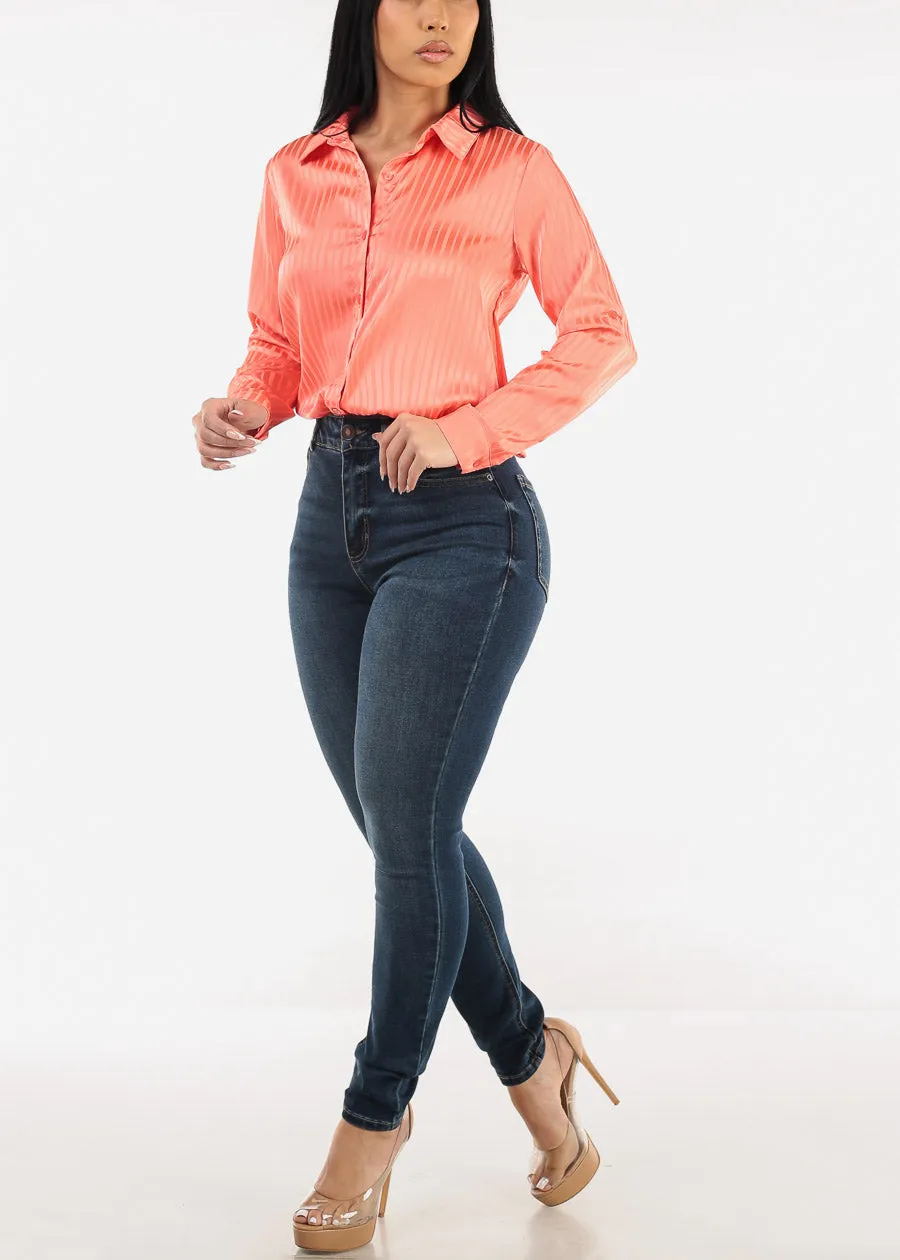 Super High Waist Stretch Skinny Jeans Dark Wash sold by Moda product image thumbnail 2