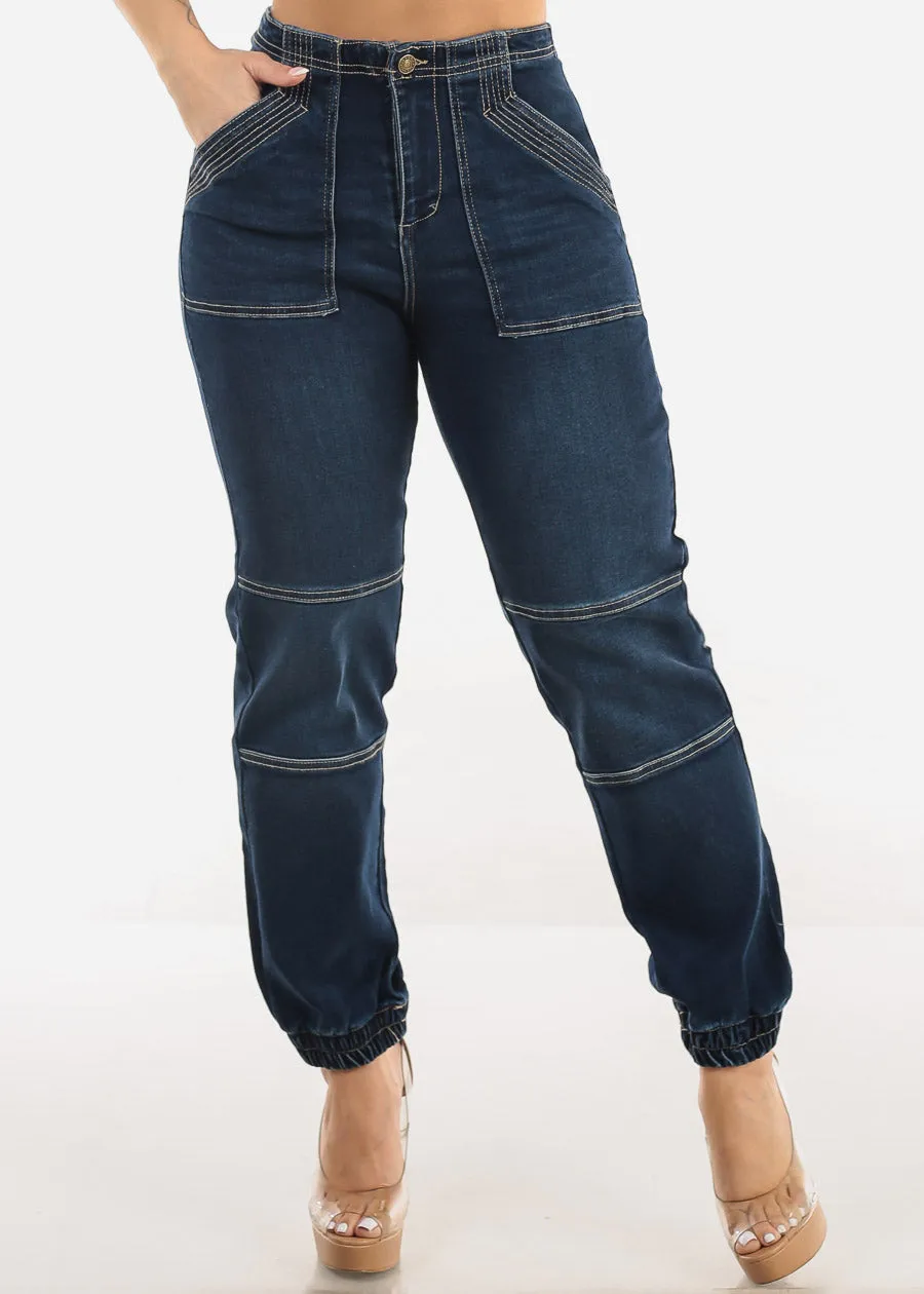 Super High Waist Dark Wash Jogger Jeans sold by Moda