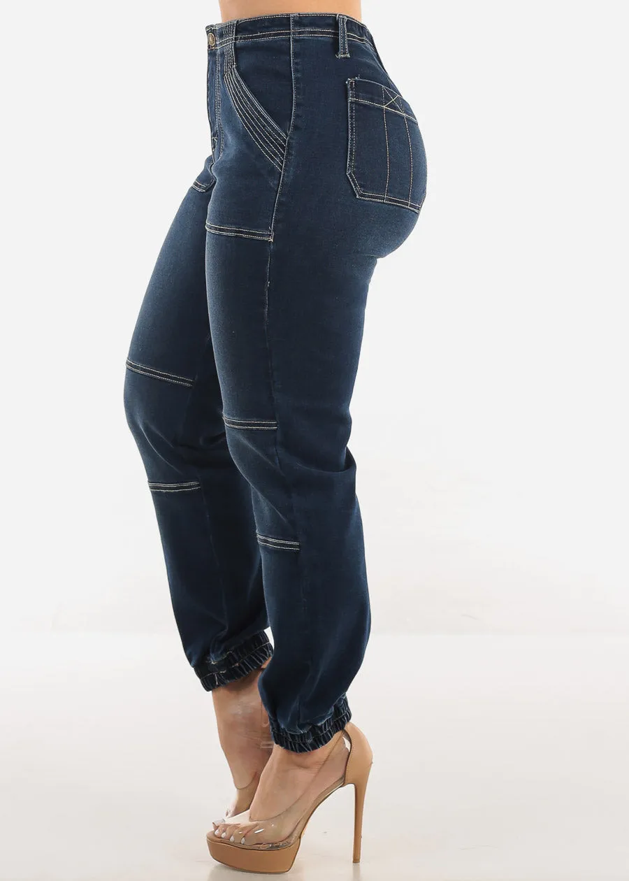 Super High Waist Dark Wash Jogger Jeans sold by Moda product image thumbnail 3