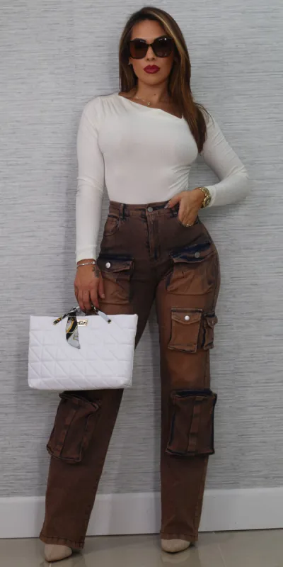 White Utility Denim Outfit sold by Moda