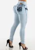 MX JEANS Light Acid Wash Butt Lift Mid Rise Skinny Jeans sold by Moda