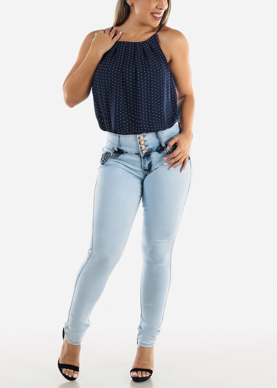 MX JEANS Light Acid Wash Butt Lift Mid Rise Skinny Jeans sold by Moda product image thumbnail 2