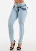 MX JEANS Light Acid Wash Butt Lift Mid Rise Skinny Jeans sold by Moda