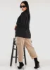 High Waist Cargo Sweatpants Beige sold by Moda